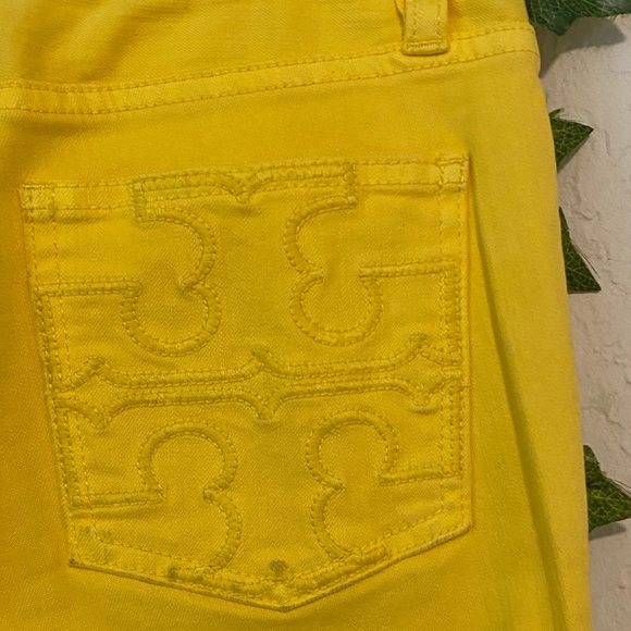 Tory Burch “Yellow Cropped Slim Boot Jeans” - Picture 3 of 6